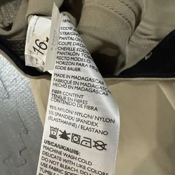 Eddie Bauer Women’s Horizon, Tan Straight Ankle Pants, Size 8 NWOT - Picture 2 of 5